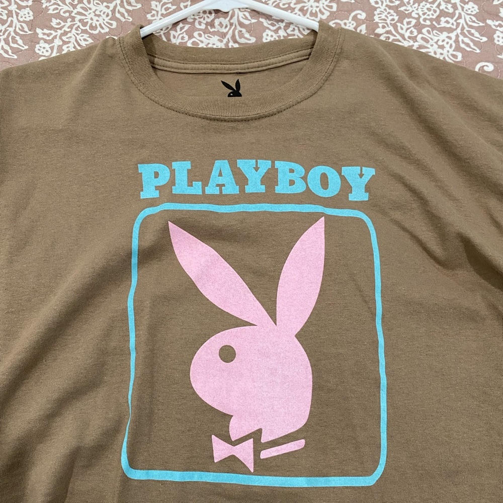 Brown Playboy Crop Top